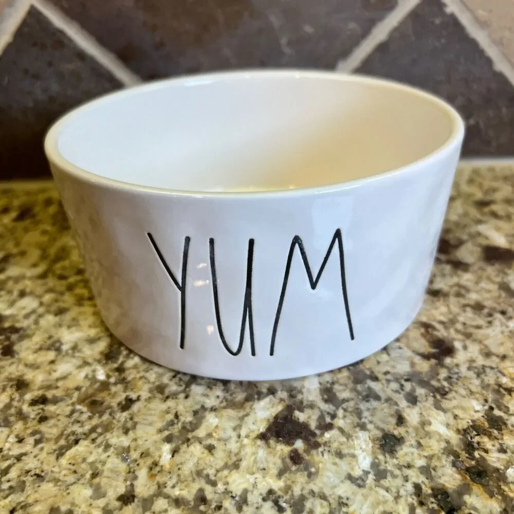 Rae Dunn Ceramic YUM Bowl Dog Bowl Artisan Collection Farm House Decoration